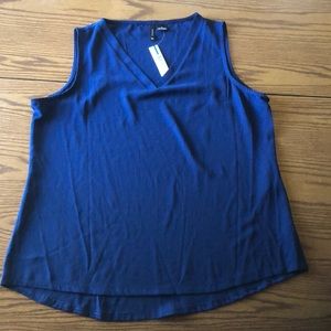 NWT new directions navy sleeveless layering top XL